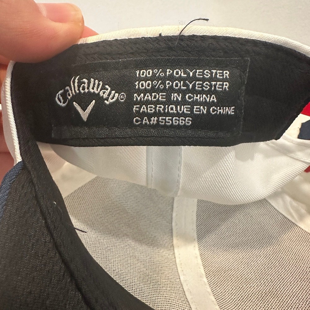 Callaway Hat Men's Adjustable Navy Brim White Panel Red Logo Golf Snapback Hat - Picture 6 of 11
